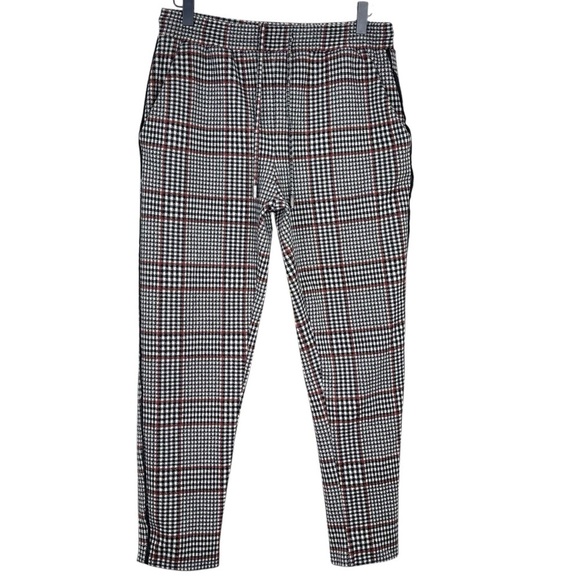 By Anthropologie Pull On Pants Womens XS Houndstooth Plaid Jogger Dark Academia - Picture 2 of 10